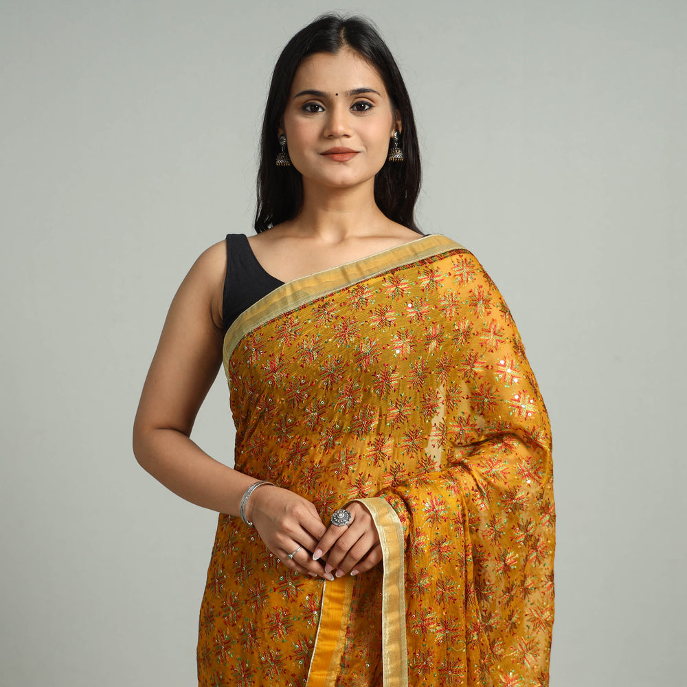 Phulkari Embroidery Saree