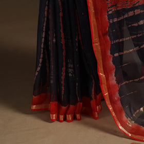 Black - kota doria silk tie-dye shibori saree 05