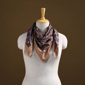 Pedana Hand Block Print Natural Dyed Cotton Kalamkari Scarf 70