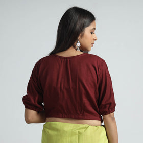 Buy Plain Linen Cotton Stitched Blouse Online at iTokri.com