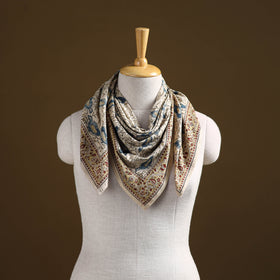 Pedana Hand Block Print Natural Dyed Cotton Kalamkari Scarf 74