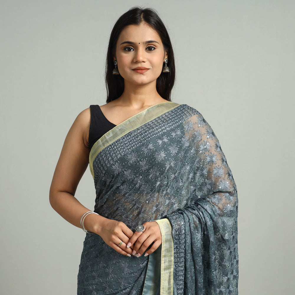 Phulkari Embroidery Saree