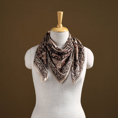 Pedana Hand Block Print Natural Dyed Cotton Kalamkari Scarf 77