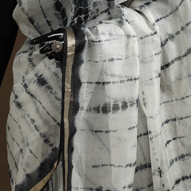 White - kota doria silk tie-dye shibori saree 06