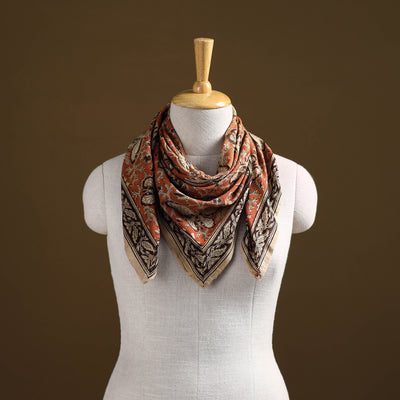 Pedana Hand Block Print Natural Dyed Cotton Kalamkari Scarf 78