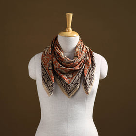 Pedana Hand Block Print Natural Dyed Cotton Kalamkari Scarf 78