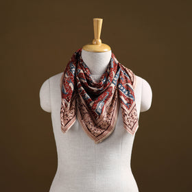 Pedana Hand Block Print Natural Dyed Cotton Kalamkari Scarf 79