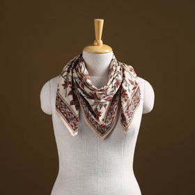 Pedana Hand Block Print Natural Dyed Cotton Kalamkari Scarf 80