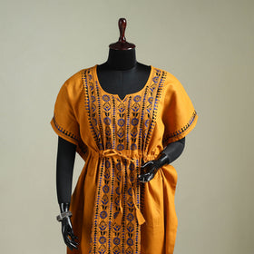Bengal Kantha Hand Embroidery Cotton Long Kaftan 17