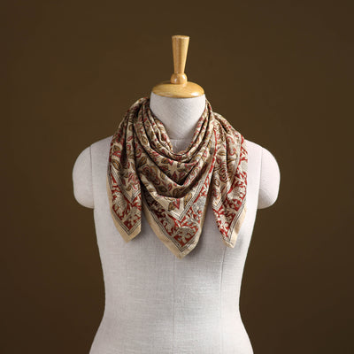 Pedana Hand Block Print Natural Dyed Cotton Kalamkari Scarf 82