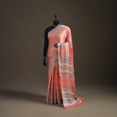 Sanganeri Hand Block Print Modal Silk Saree 11