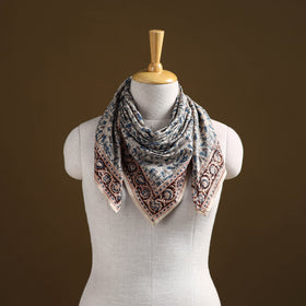Pedana Hand Block Print Natural Dyed Cotton Kalamkari Scarf 83