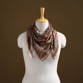 Pedana Hand Block Print Natural Dyed Cotton Kalamkari Scarf 84