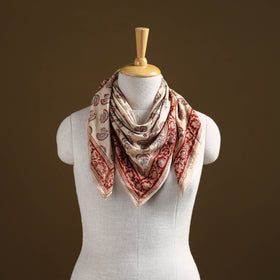 Pedana Hand Block Print Natural Dyed Cotton Kalamkari Scarf 85