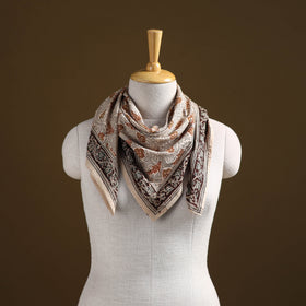 Pedana Hand Block Print Natural Dyed Cotton Kalamkari Scarf 86