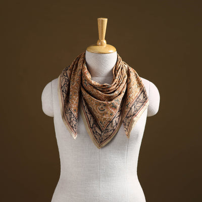 Pedana Hand Block Print Natural Dyed Cotton Kalamkari Scarf 88