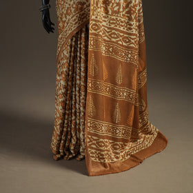 Modal Silk Batik Hand Block Print Saree 12