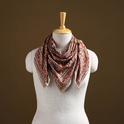 Pedana Hand Block Print Natural Dyed Cotton Kalamkari Scarf 92