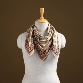Pedana Hand Block Print Natural Dyed Cotton Kalamkari Scarf 93