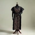 Black - Bengal Kantha Hand Embroidery Cotton Long Kaftan 20