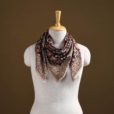 Pedana Hand Block Print Natural Dyed Cotton Kalamkari Scarf 94
