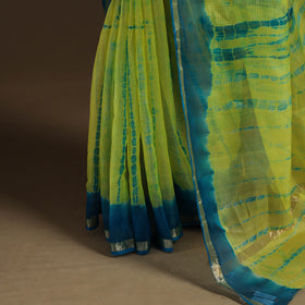 Yellow - kota doria silk tie-dye shibori saree 09