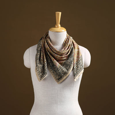 Pedana Hand Block Print Natural Dyed Cotton Kalamkari Scarf 96