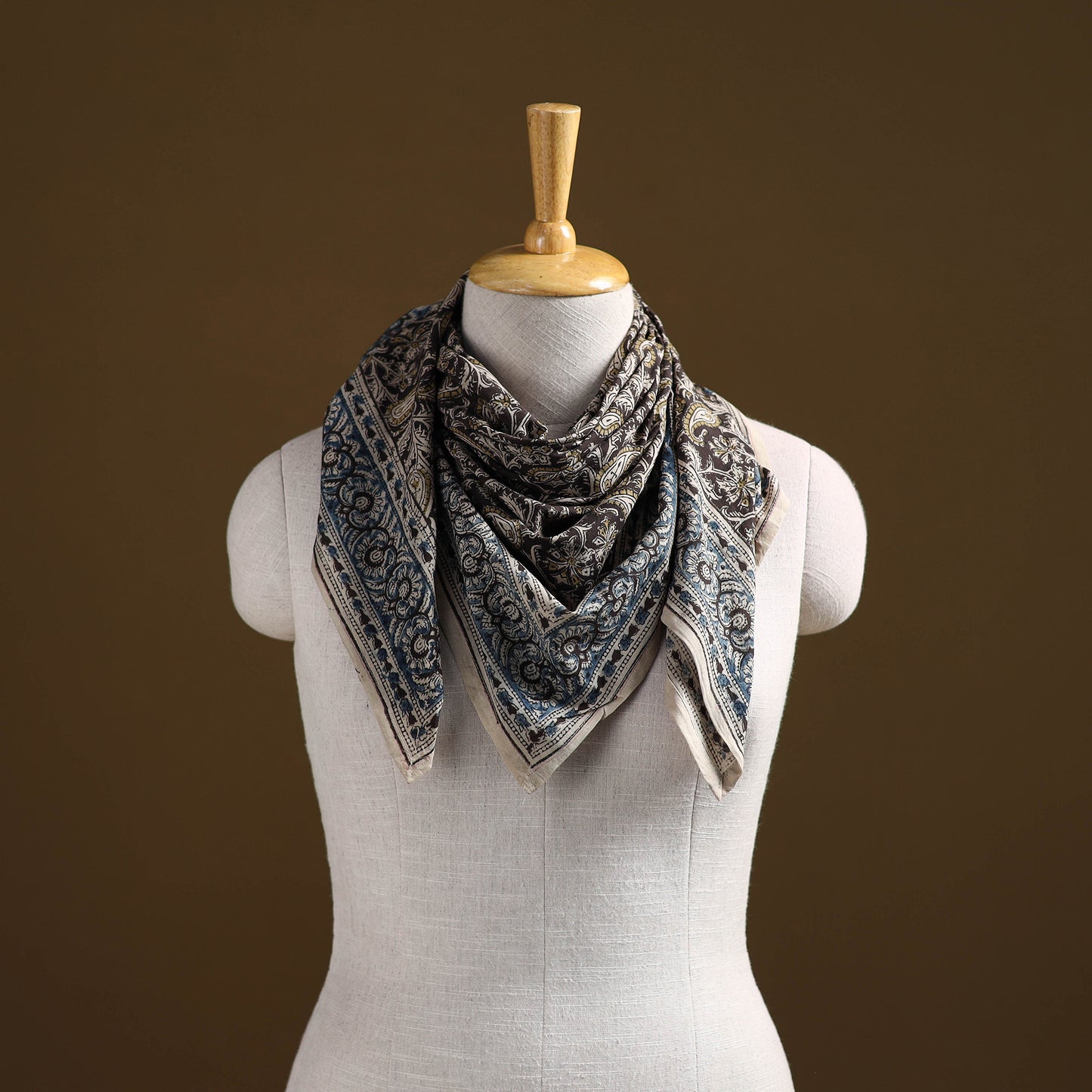 Pedana Hand Block Print Natural Dyed Cotton Kalamkari Scarf 98
