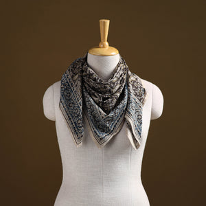 Pedana Hand Block Print Natural Dyed Cotton Kalamkari Scarf 98
