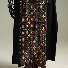Black - Bengal Kantha Hand Embroidery Cotton Long Kaftan 21