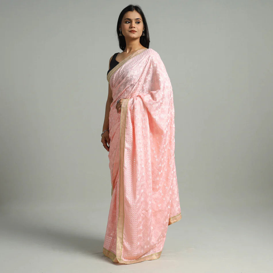 Phulkari embroided saree