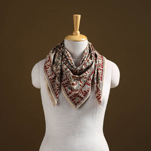 Pedana Hand Block Print Natural Dyed Cotton Kalamkari Scarf 99