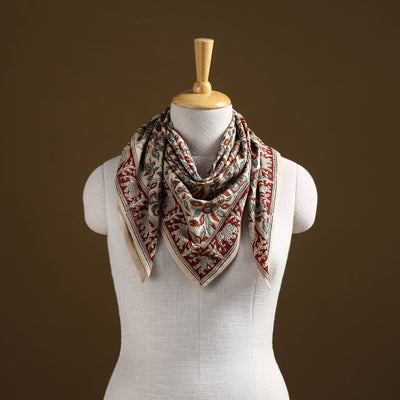 Pedana Hand Block Print Natural Dyed Cotton Kalamkari Scarf 99