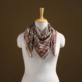 Pedana Hand Block Print Natural Dyed Cotton Kalamkari Scarf 99