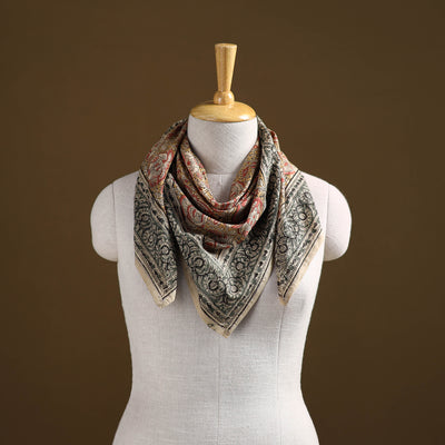 Pedana Hand Block Print Natural Dyed Cotton Kalamkari Scarf 100