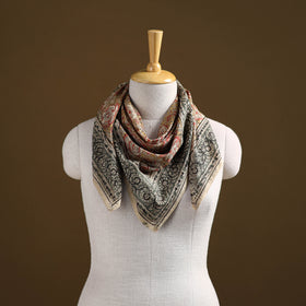 Pedana Hand Block Print Natural Dyed Cotton Kalamkari Scarf 100
