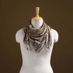 Pedana Hand Block Print Natural Dyed Cotton Kalamkari Scarf 101