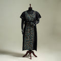 Black - Bengal Kantha Hand Embroidery Cotton Long Kaftan 22