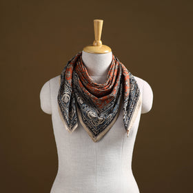 Pedana Hand Block Print Natural Dyed Cotton Kalamkari Scarf 102