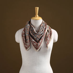 Pedana Hand Block Print Natural Dyed Cotton Kalamkari Scarf 104