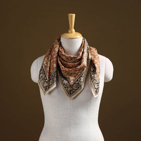 Pedana Hand Block Print Natural Dyed Cotton Kalamkari Scarf 105