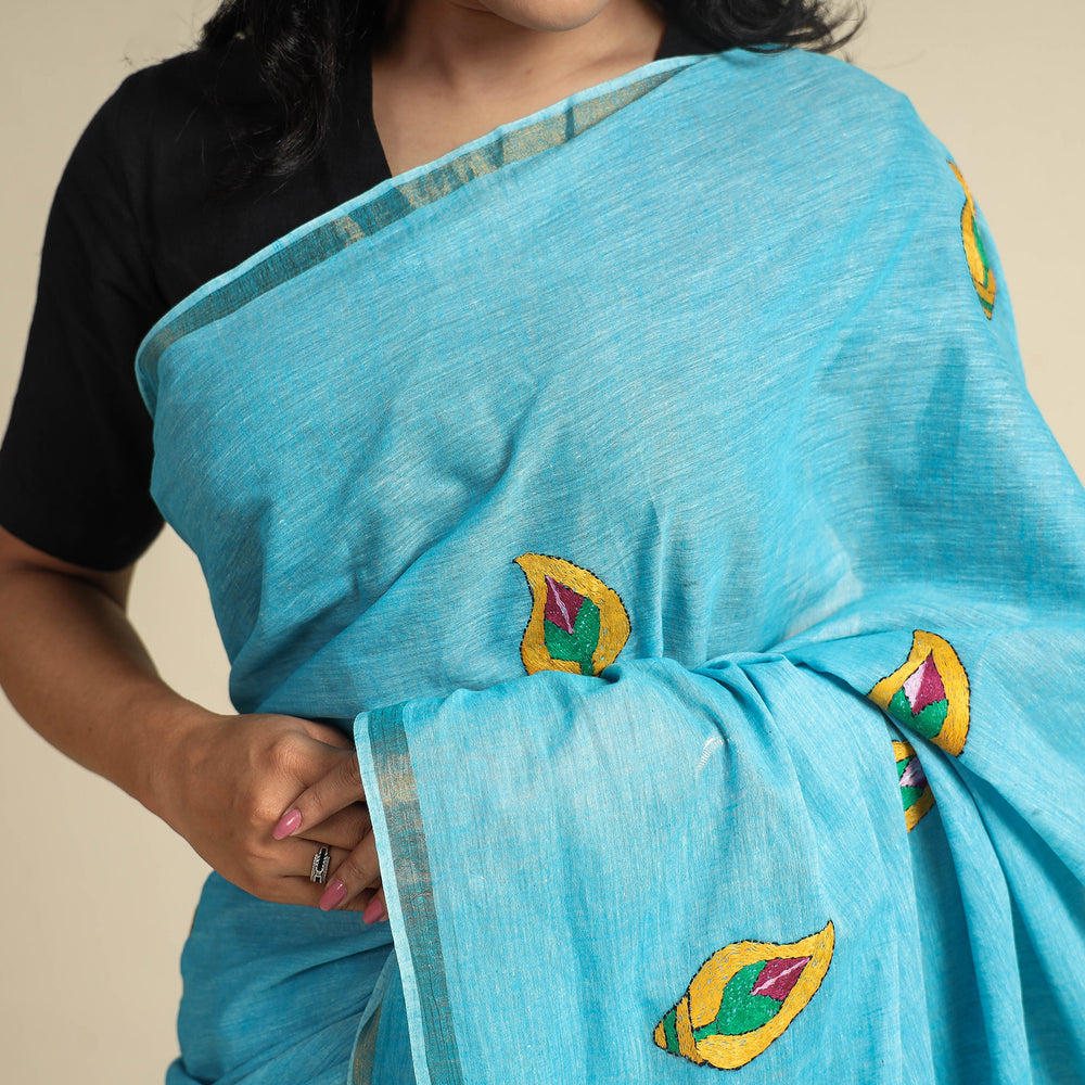 Kantha Embroidery Saree