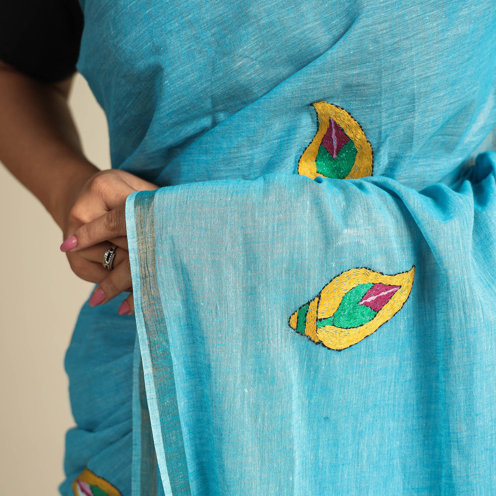 Kantha Embroidery Saree