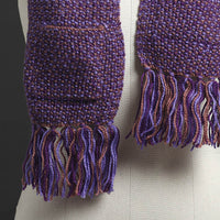 Purple - Kumaun Hand Knitted Woolen Muffler with Pockets 45