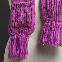 Purple - Kumaun Hand Knitted Woolen Muffler with Pockets 47