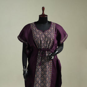 Bengal Kantha Hand Embroidery Cotton Long Kaftan 24