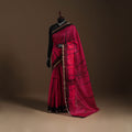Red - kota doria silk tie-dye shibori saree 14 - handcrafted