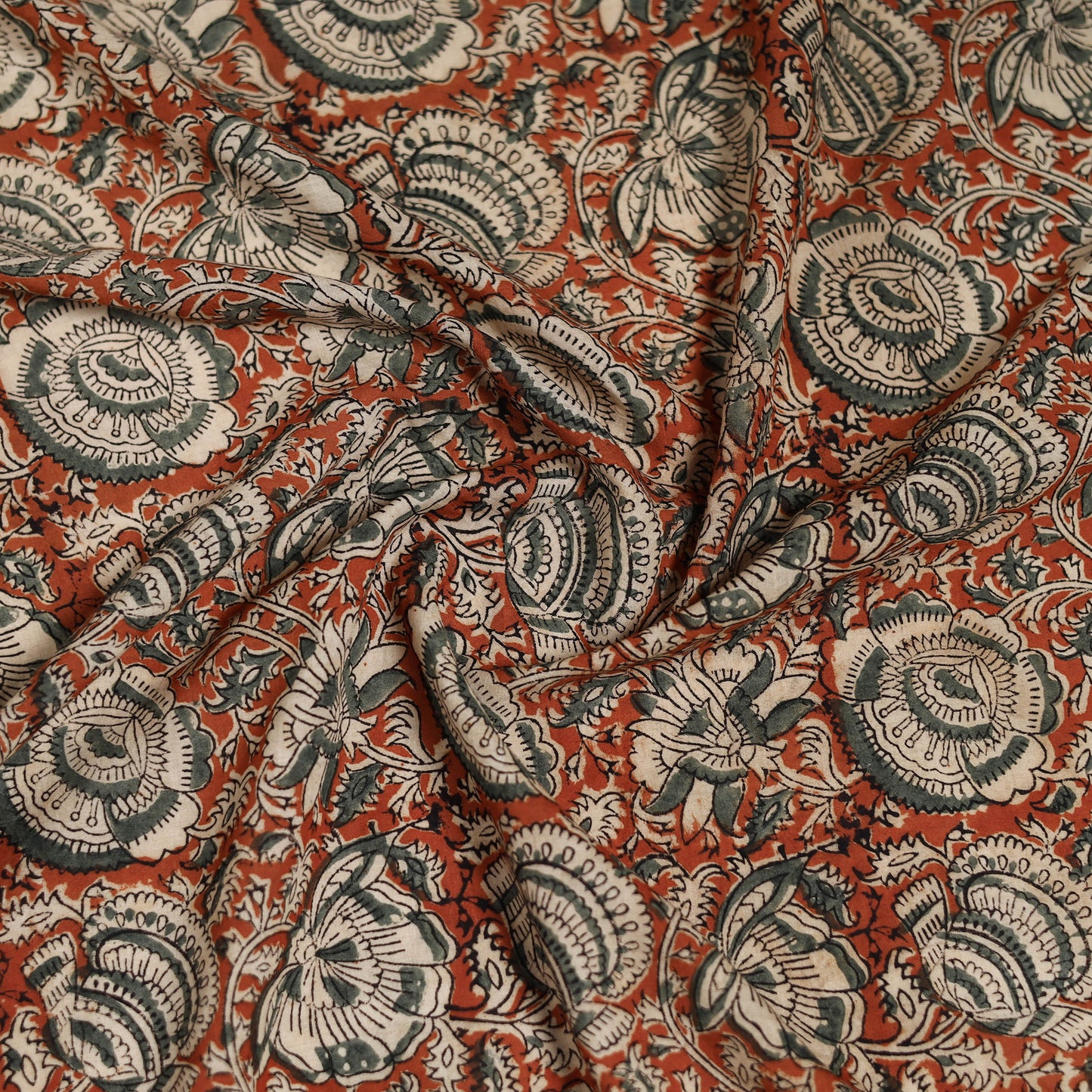 Pedana Hand Block Print Natural Dyed Cotton Kalamkari Scarf 103