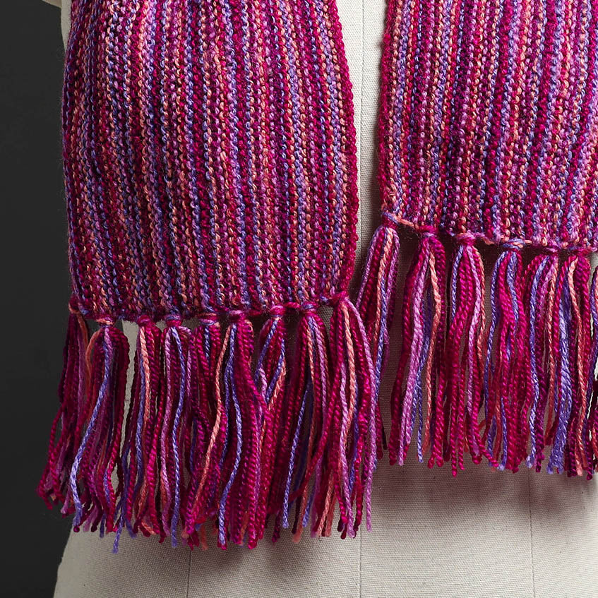 Purple - Kumaun Hand Knitted Woolen Muffler 60