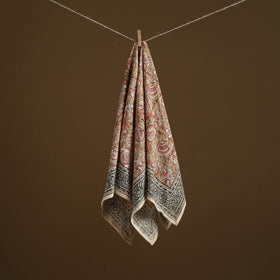 Pedana Hand Block Print Natural Dyed Cotton Kalamkari Scarf 100